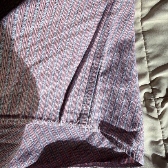 Vintage 90s Patagonia Organic Cotton Go To Shirt Red & Blue Stripe LARGE - Picture 9 of 16